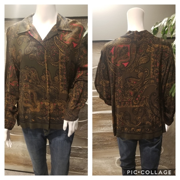 Pendleton top. Size 14 Paisley. Cute blouse - Picture 1 of 5